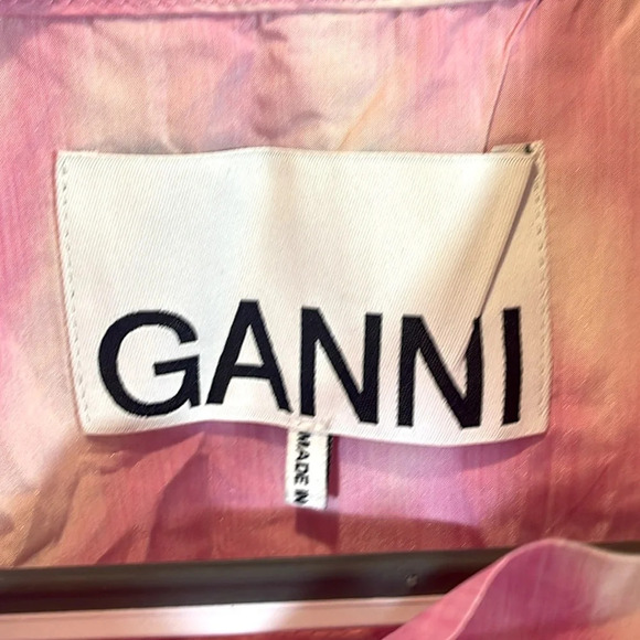 GANNI Long Sleeve Anorak In Dreamy Daze Phlox Pink size S/M - Picture 3 of 8